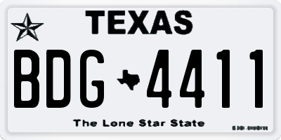 TX license plate BDG4411
