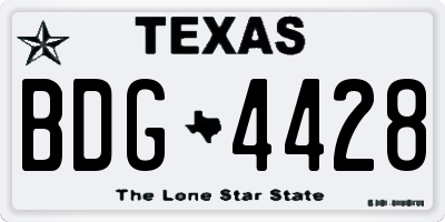 TX license plate BDG4428