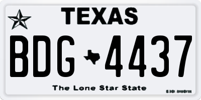 TX license plate BDG4437