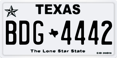 TX license plate BDG4442