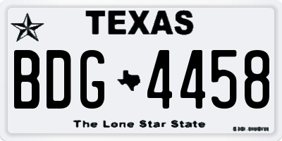 TX license plate BDG4458