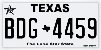 TX license plate BDG4459