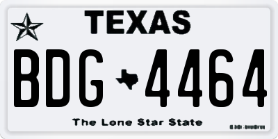 TX license plate BDG4464