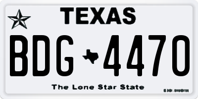 TX license plate BDG4470