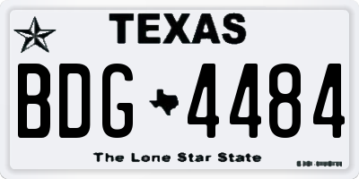 TX license plate BDG4484