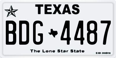 TX license plate BDG4487