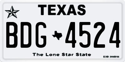TX license plate BDG4524