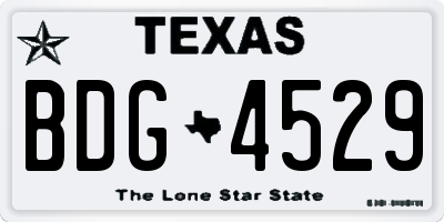 TX license plate BDG4529