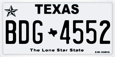 TX license plate BDG4552