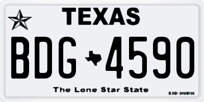 TX license plate BDG4590