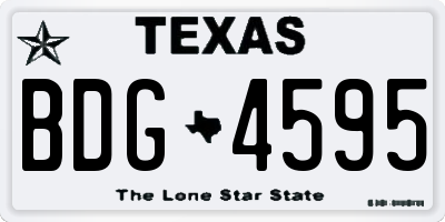 TX license plate BDG4595