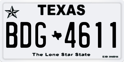 TX license plate BDG4611