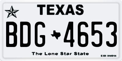 TX license plate BDG4653