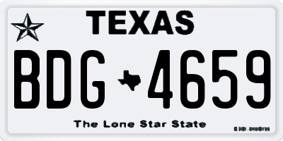 TX license plate BDG4659