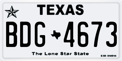 TX license plate BDG4673