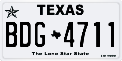 TX license plate BDG4711