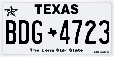 TX license plate BDG4723