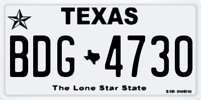 TX license plate BDG4730