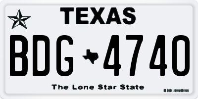 TX license plate BDG4740