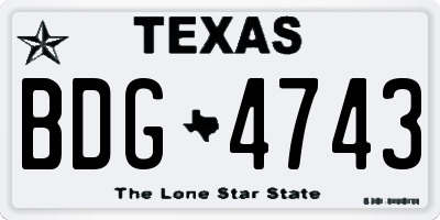 TX license plate BDG4743