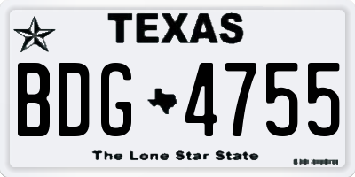 TX license plate BDG4755