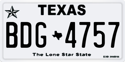 TX license plate BDG4757