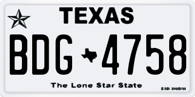 TX license plate BDG4758