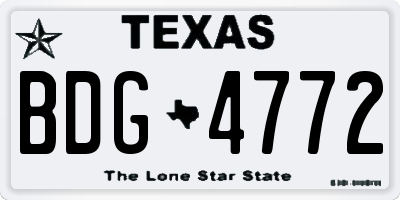 TX license plate BDG4772
