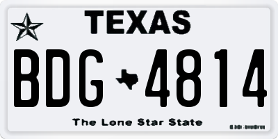 TX license plate BDG4814