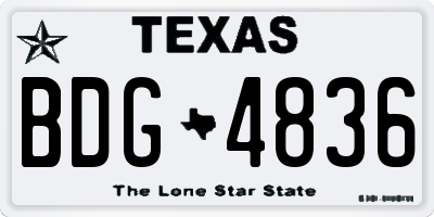 TX license plate BDG4836