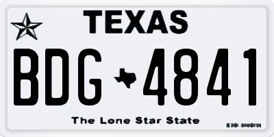 TX license plate BDG4841