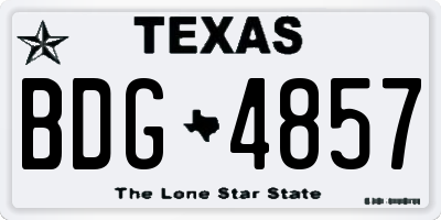 TX license plate BDG4857