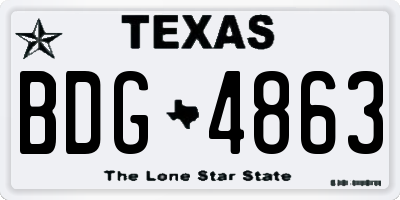 TX license plate BDG4863