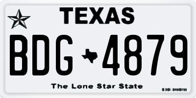 TX license plate BDG4879