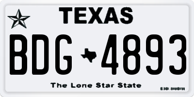TX license plate BDG4893