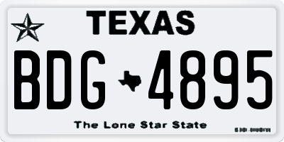 TX license plate BDG4895