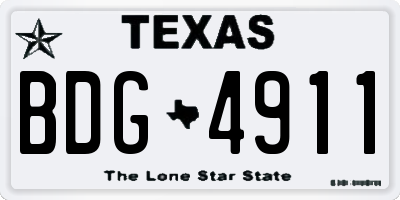 TX license plate BDG4911