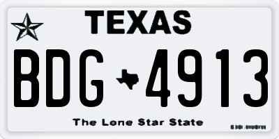TX license plate BDG4913