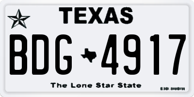 TX license plate BDG4917