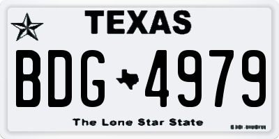 TX license plate BDG4979