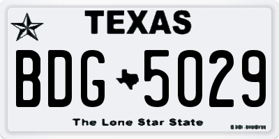 TX license plate BDG5029