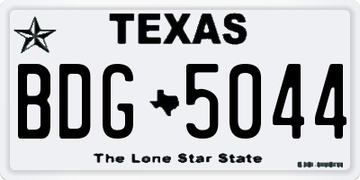 TX license plate BDG5044