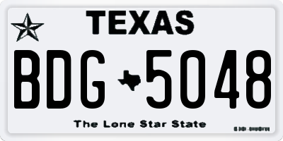 TX license plate BDG5048