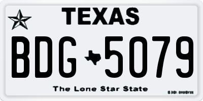 TX license plate BDG5079