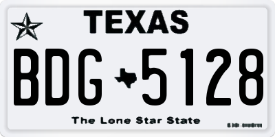 TX license plate BDG5128