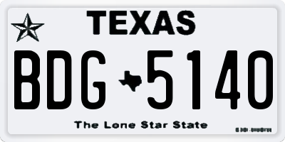 TX license plate BDG5140