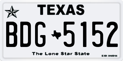 TX license plate BDG5152