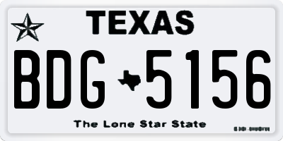 TX license plate BDG5156