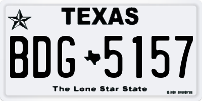TX license plate BDG5157