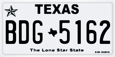 TX license plate BDG5162